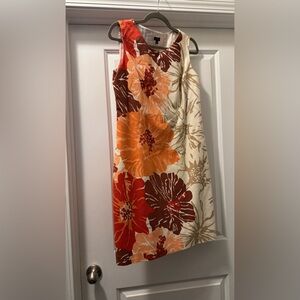 Talbots Orange and Red Floral Dress